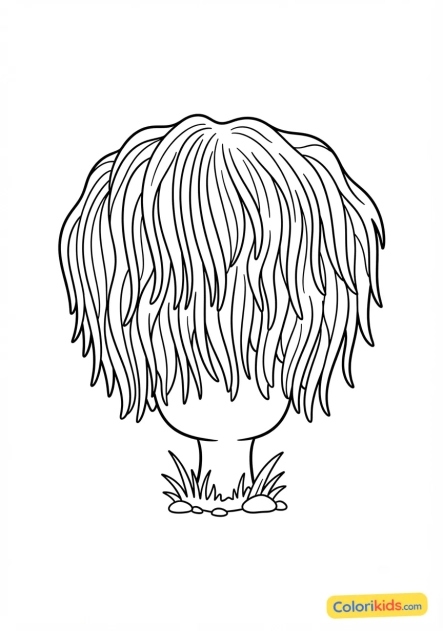 Coloriage à imprimer : hydne hérisson avec ses filaments
