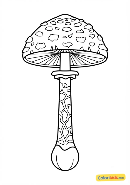 Coloriage à imprimer : lépiote élevée majestueuse