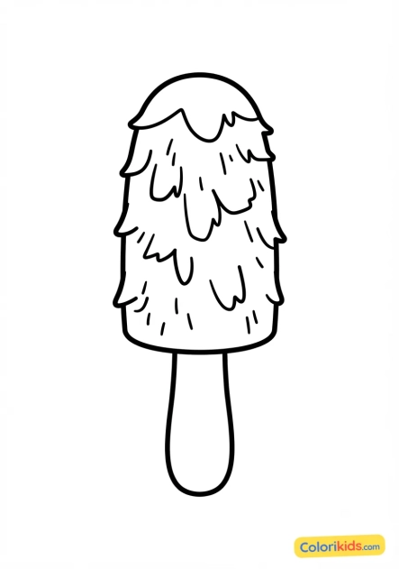 Coloriage à imprimer : coprin chevelu cylindrique