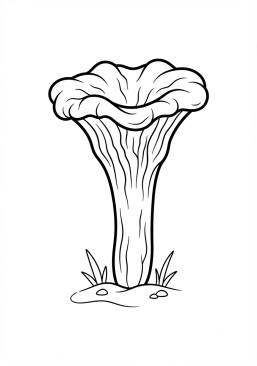 Coloriage Craterelle en forme d'entonnoir