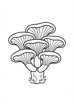 Coloriage Pleurote en forme d'huître