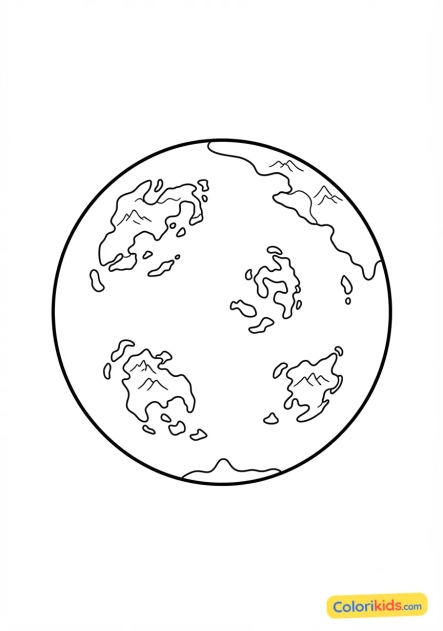 Coloriage à imprimer : planète océan avec des archipels