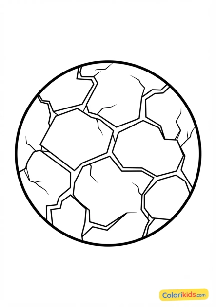 Coloriage à imprimer : planète à la surface craquelée