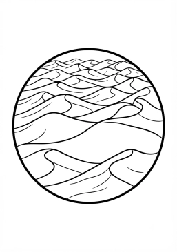 Coloriage Planète désertique avec des dunes