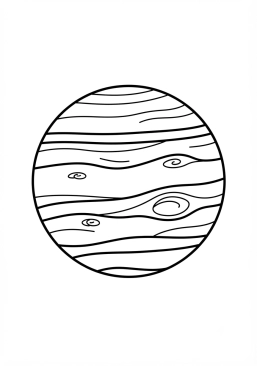 Coloriage Planète gazeuse avec bandes nuageuses