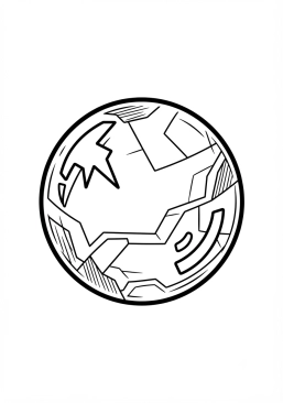 Coloriage Planète métallique avec des reflets