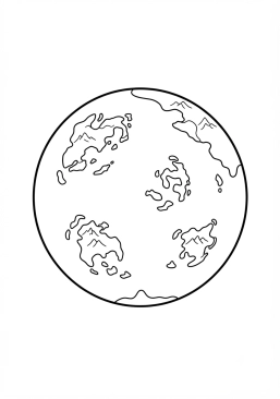 Coloriage Planète océan avec des archipels