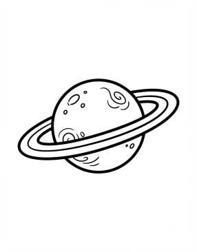 Coloriage Planète avec des anneaux doubles
