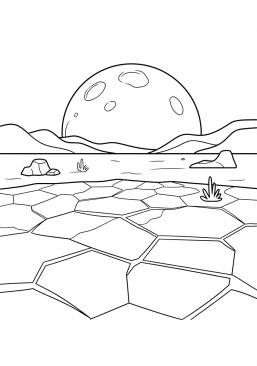 Coloriage Planète avec des déserts de sel