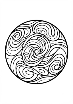 Coloriage Planète gazeuse tourbillonnante