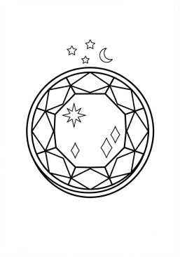 Coloriage Planète cristalline translucide