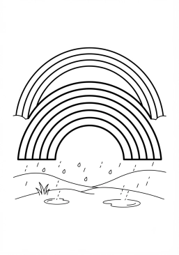 Voir le coloriage Arc-en-ciel double après la pluie