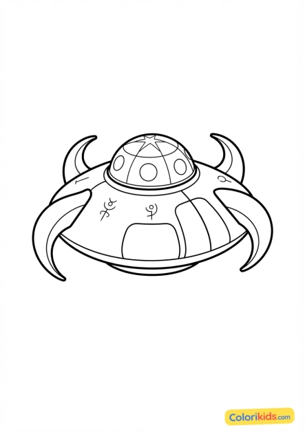 Coloriage à imprimer : vaisseau explorateur extraterrestre