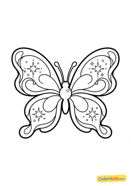 Coloriage à imprimer : nébuleuse en forme de papillon