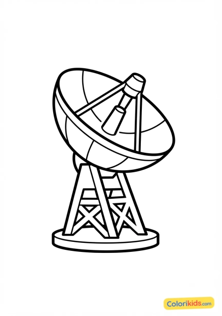 Coloriage à imprimer : antenne parabolique de communication