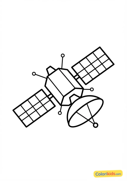 Coloriage à imprimer : satellite de communication