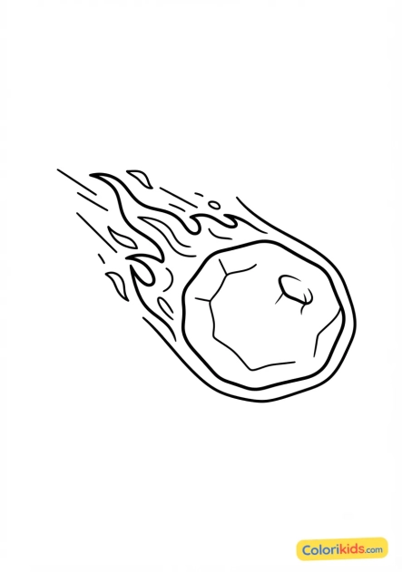Coloriage à imprimer : météorite traversant le vide