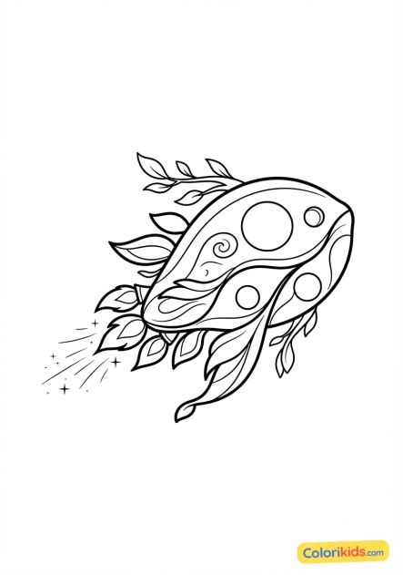 Coloriage à imprimer : vaisseau spatial de forme organique