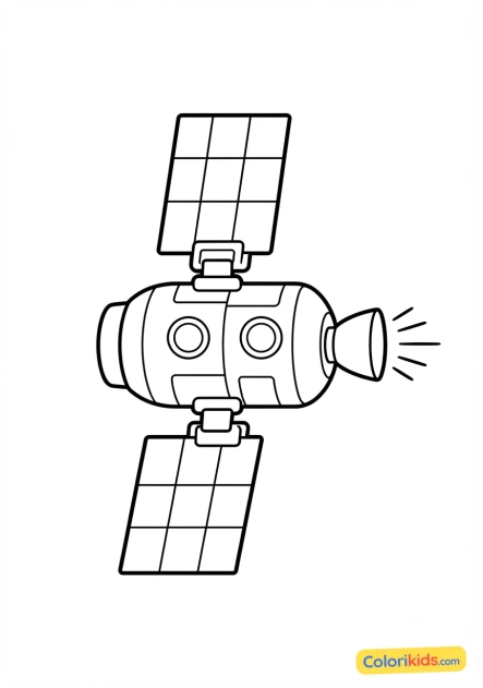 Coloriage à imprimer : vaisseau avec des panneaux solaires