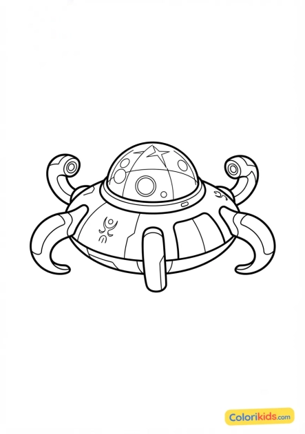 Coloriage à imprimer : drone d'exploration spatiale