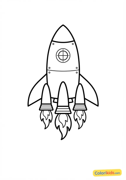 Coloriage à imprimer : vaisseau spatial avec des propulseurs