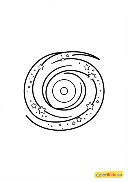 Coloriage à imprimer : galaxie spirale avec ses bras