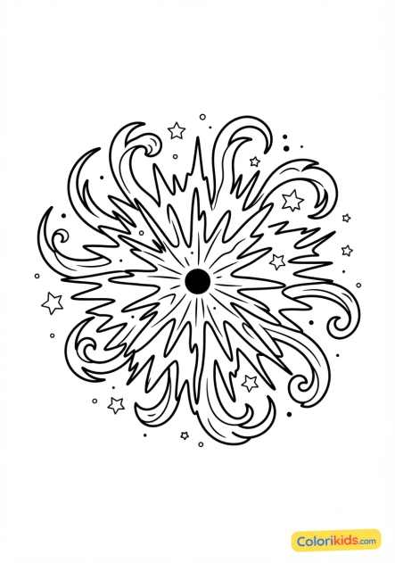 Coloriage à imprimer : explosion de supernova