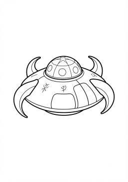Coloriage Vaisseau explorateur extraterrestre
