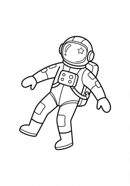 Coloriage Astronaute flottant en apesanteur