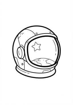 Coloriage Casque d'astronaute avec reflet