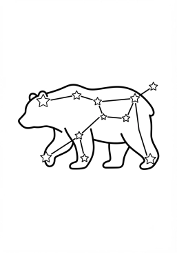 Coloriage Constellation en forme d'ourse