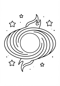 Coloriage Trou noir avec un disque d'accrétion