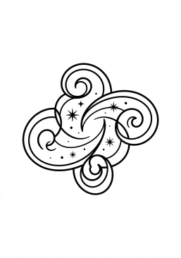 Coloriage Nébuleuse aux couleurs vives