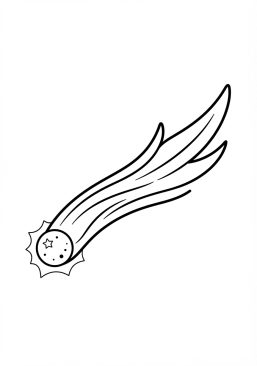 Coloriage Comète avec une longue traîne