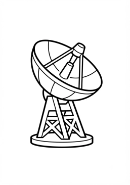 Coloriage Antenne parabolique de communication