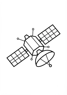 Coloriage Satellite de communication