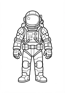 Coloriage Combinaison spatiale détaillée