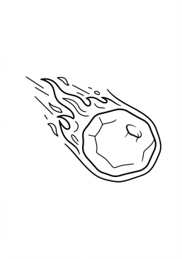 Coloriage Météorite traversant le vide