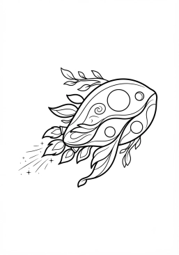 Coloriage Vaisseau spatial de forme organique