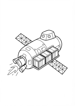Coloriage Vaisseau cargo spatial