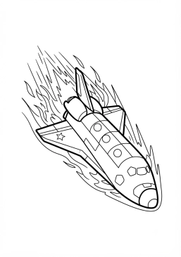 Coloriage Navette spatiale au retour