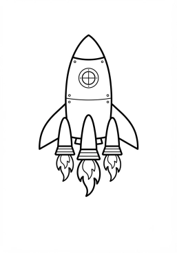 Coloriage Vaisseau spatial avec des propulseurs