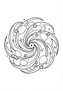 Coloriage Poussière d'étoiles tourbillonnante
