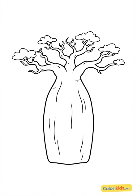 Coloriage à imprimer : baobab africain