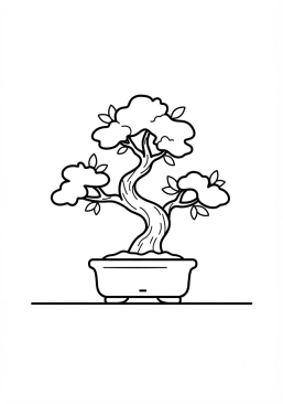 Coloriage Bonsaï dans un petit pot
