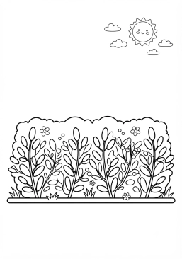 Coloriage Haie de lauriers