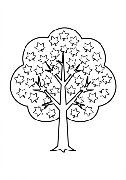Coloriage Érable avec des feuilles en forme d'étoile