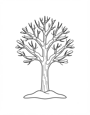 Coloriage Arbre sous la neige en hiver