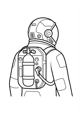 Voir le coloriage Système de survie de secours intégré à un scaphandre autonome