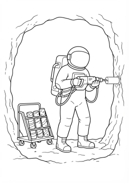 Voir le coloriage Carottes de glace extraites sous la surface d'une lune glacée